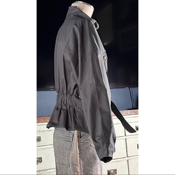 Anthropologie Puff Sleeve Grey Utility Jacket NWT New XS - Picture 9 of 16